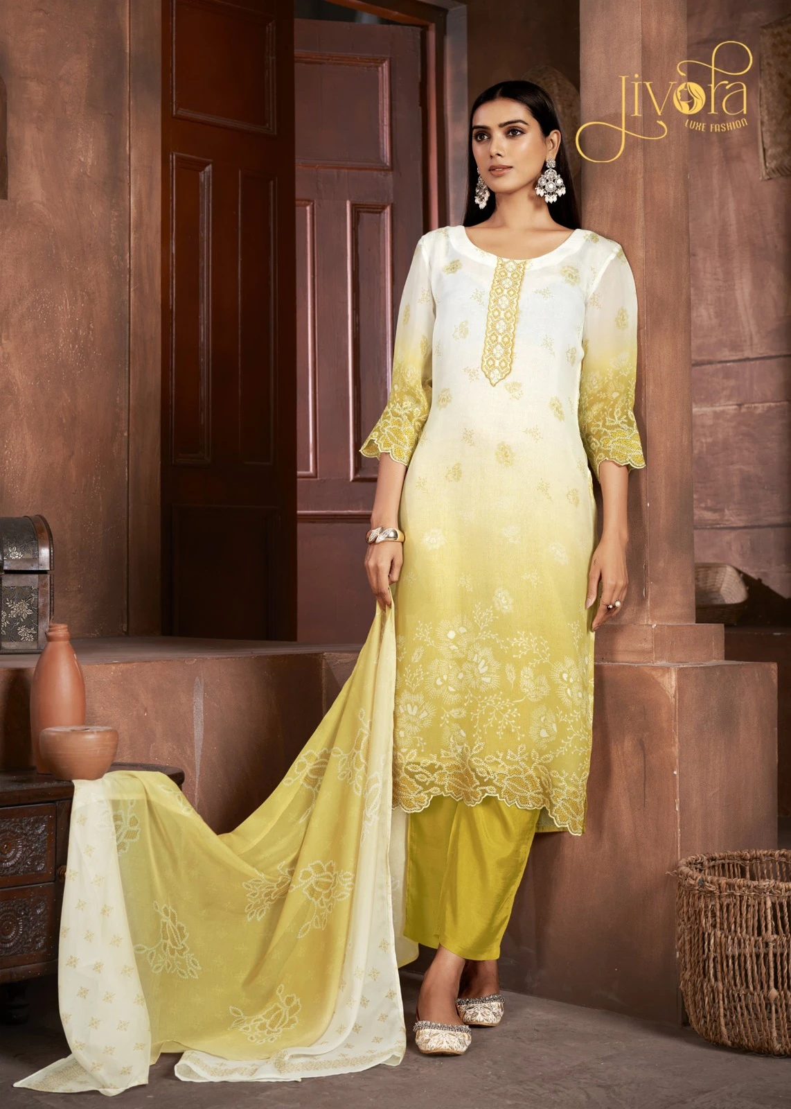 Jivora Ice Blue Pure Organza Wholesale Designer Readymade Salwar Suit Catalog — Wholesale Salwar Suits, MPA wholesale from Surat - Gallery Image 3